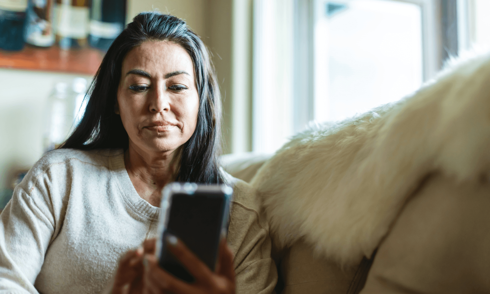 Woman looking at phone