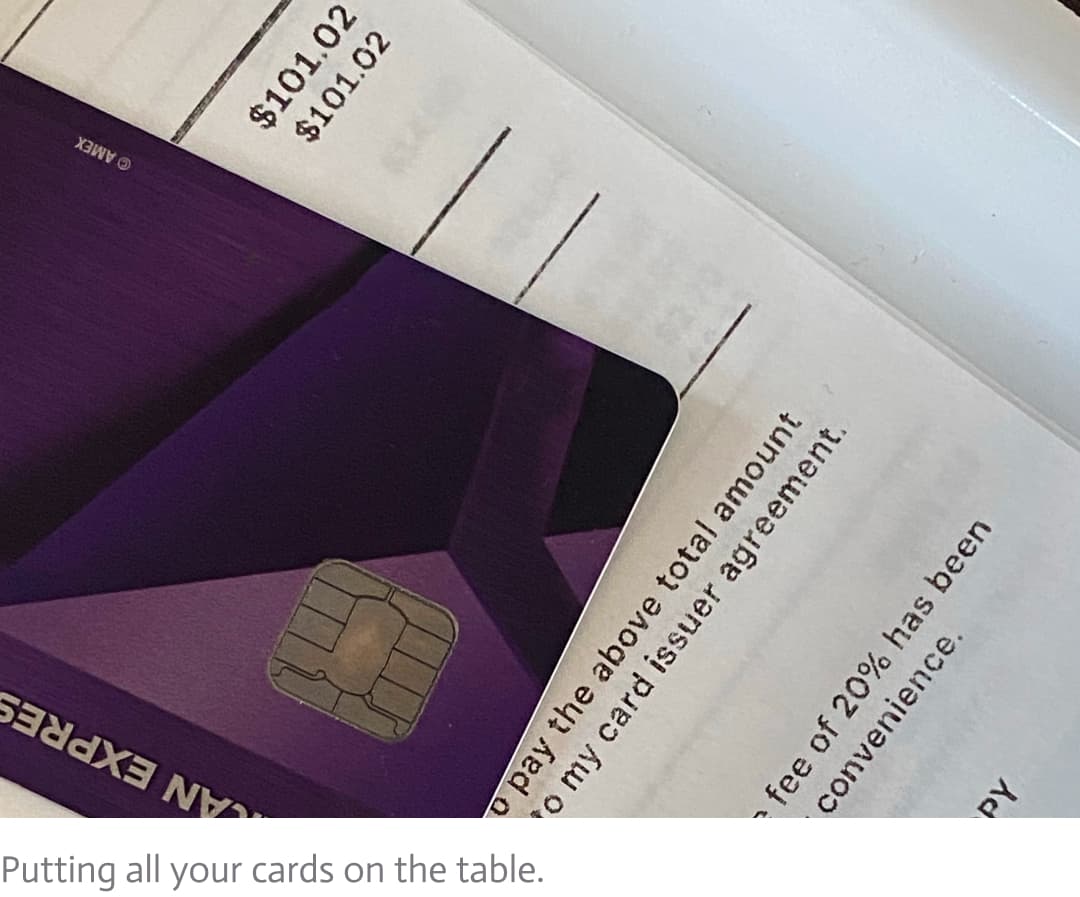 credit card and receipt