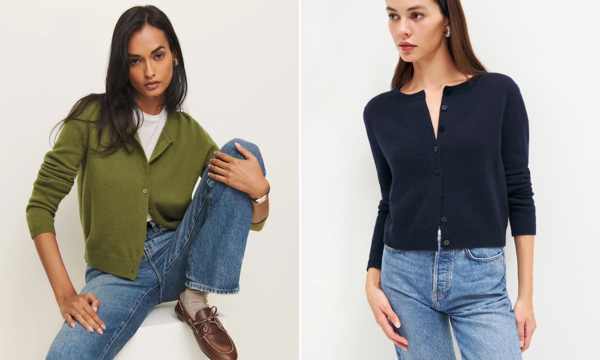 Reformation Clara Cashmere Crew Cardigan