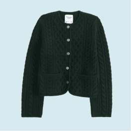 Abercrombie & Fitch Novelty Button Cable Sweater-Jacket