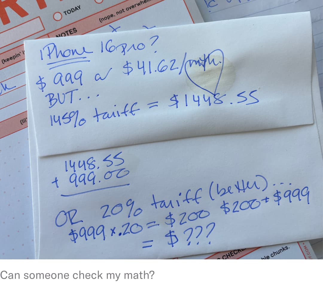 back of envelope math