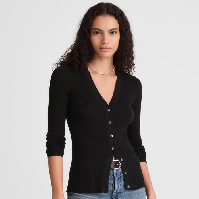 Madewell Deep V-Neck Cardigan