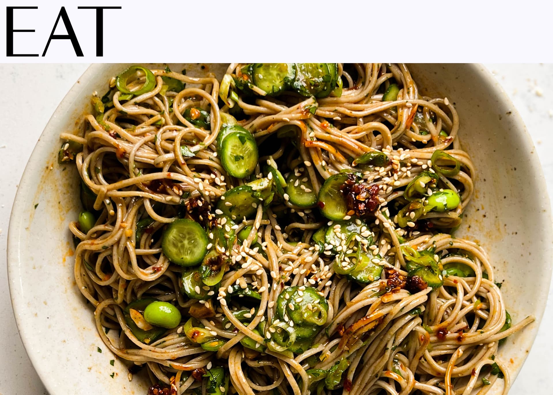 Chili Crisp Cucumber Soba Noodle Salad from Munching with Mariyah