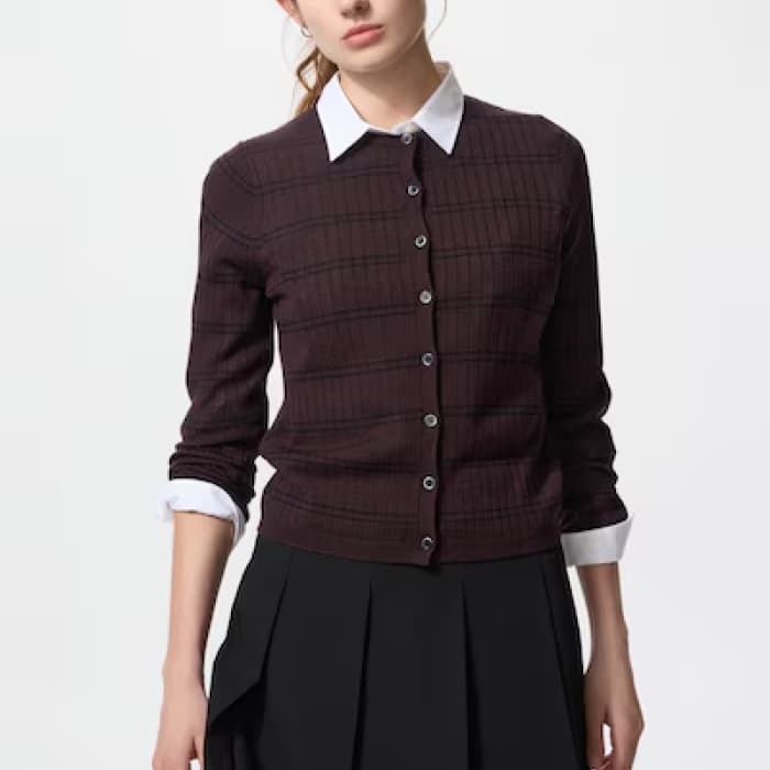 Uniqlo Merino Ribbed Short Cardigan